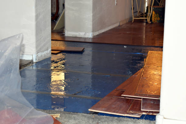 Professional Basement Flood Cleanup technician working in Newcastle, TX
